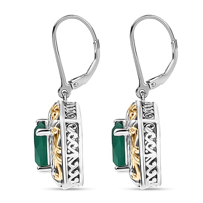 EverTrue Verde Onyx Earrings in 18K YG Plated and Platinum Bond 4.60 ctw