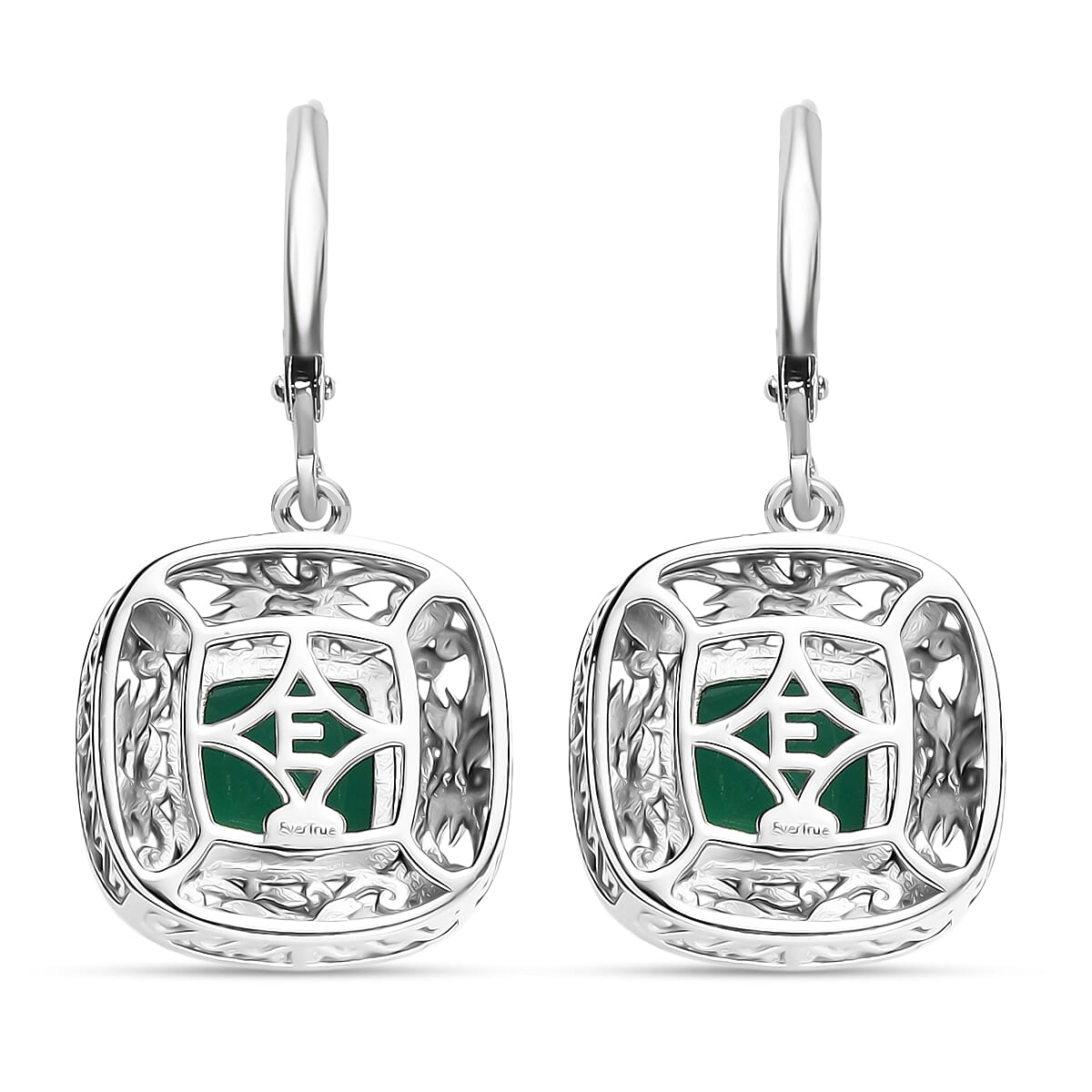 EverTrue Verde Onyx 4.60 ctw Earrings in 18K YG Plated and Platinum Bond image number 5
