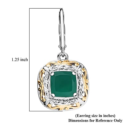 EverTrue Verde Onyx Earrings in 18K YG Plated and Platinum Bond 4.60 ctw
