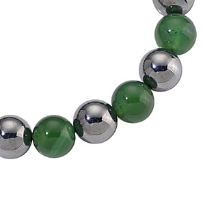 Verde Onyx and Terahertz 140.00 ctw Beaded Stretch Bracelet