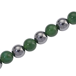 Verde Onyx and Terahertz 300.00 ctw Beaded Necklace in Stainless Steel 18-20 Inches