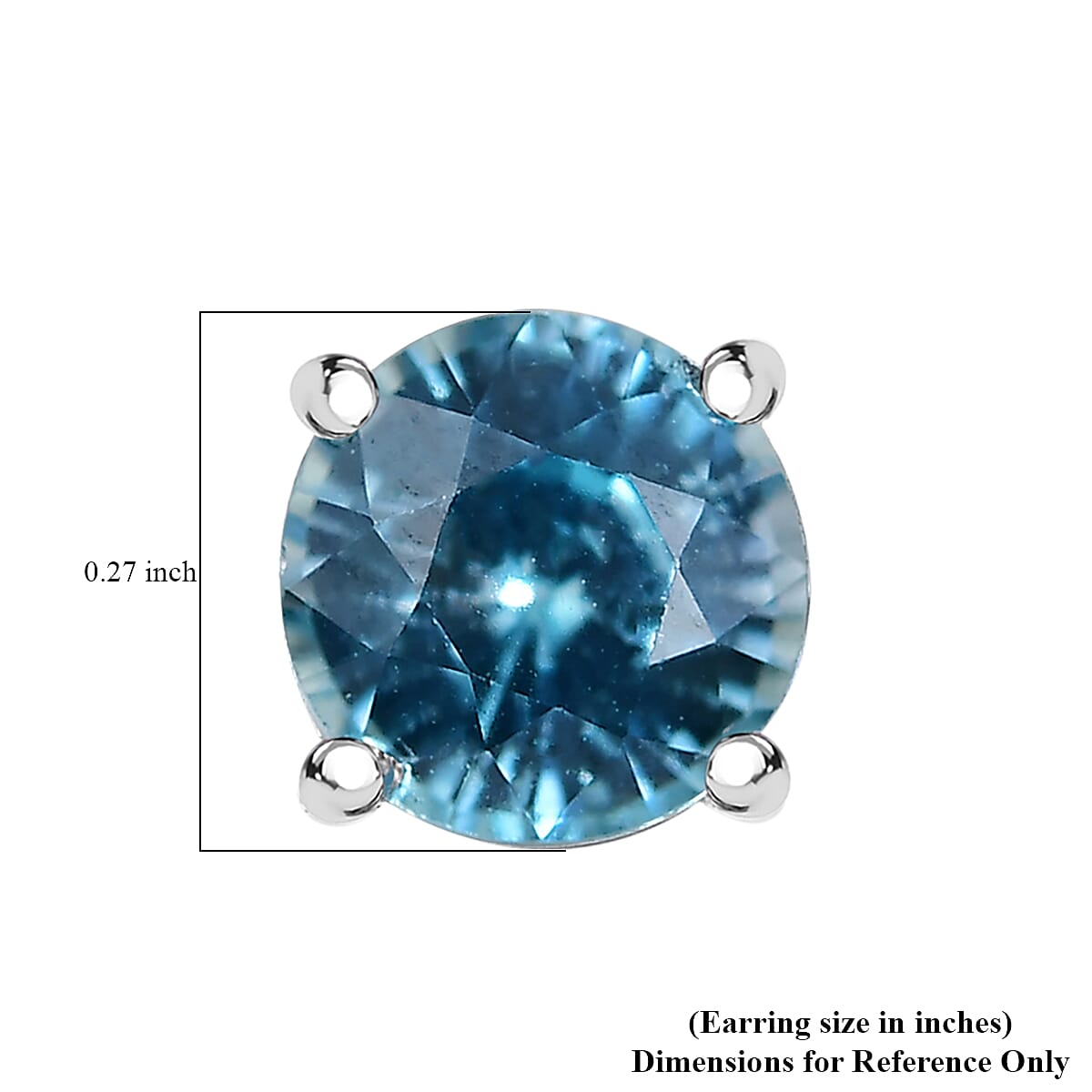 D'Joy AAA Cambodian Blue Zircon 2.80 ctw Earrings in Rhodium Over Sterling Silver image number 4