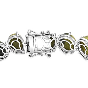 EverTrue Tasmanian Stichtite 41.50 ctw Multi Shapes Mystic Earth Link Bracelet in Platinum Bond (7.25 In)