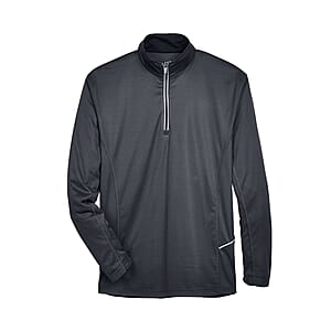 UltraClub Black Unisex 1/4 Zip Pullover - M