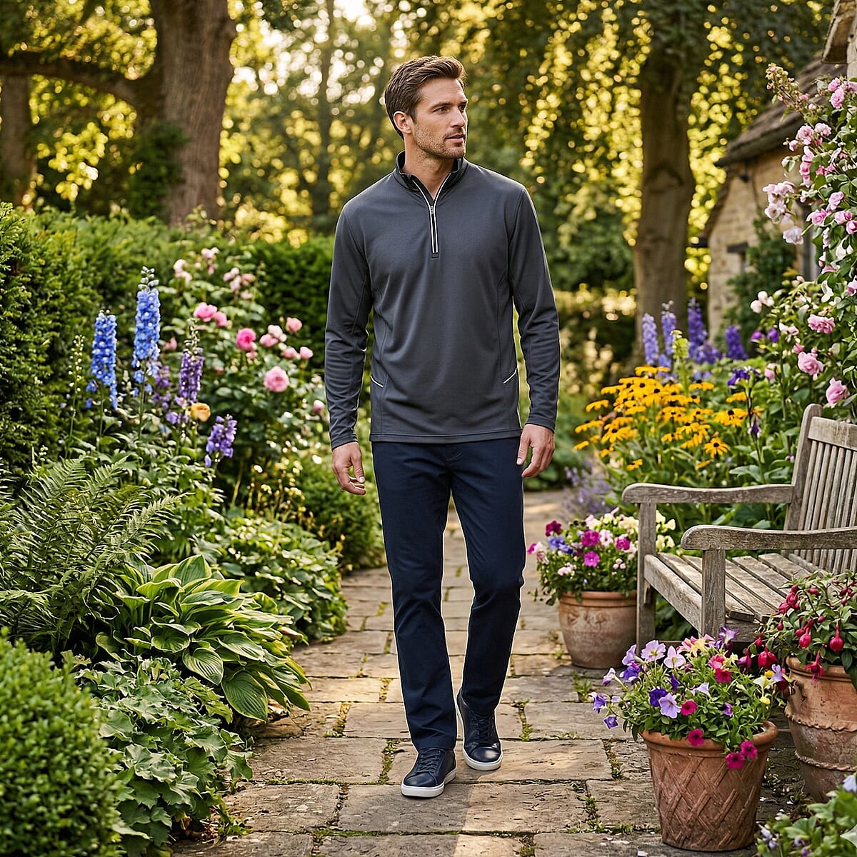 UltraClub Black Unisex 1/4 Zip Pullover - S image number 1