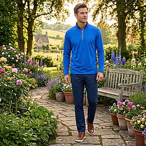 UltraClub Blue Unisex 1/4 Zip Pullover - XS