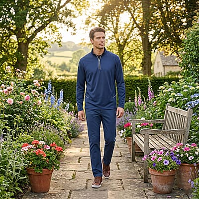 UltraClub Navy Unisex 1/4 Zip Pullover - S