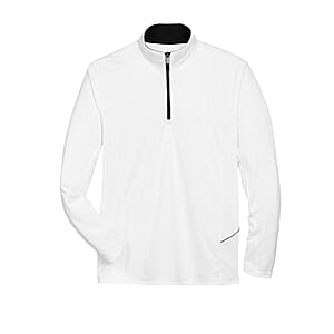 UltraClub White Unisex 1/4 Zip Pullover - XS
