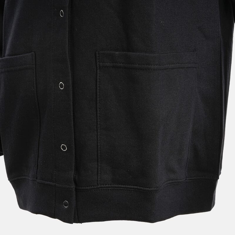 CATALOGUE CLASSIC Black Snap Front Fleece Cardigan with Pockets - M
