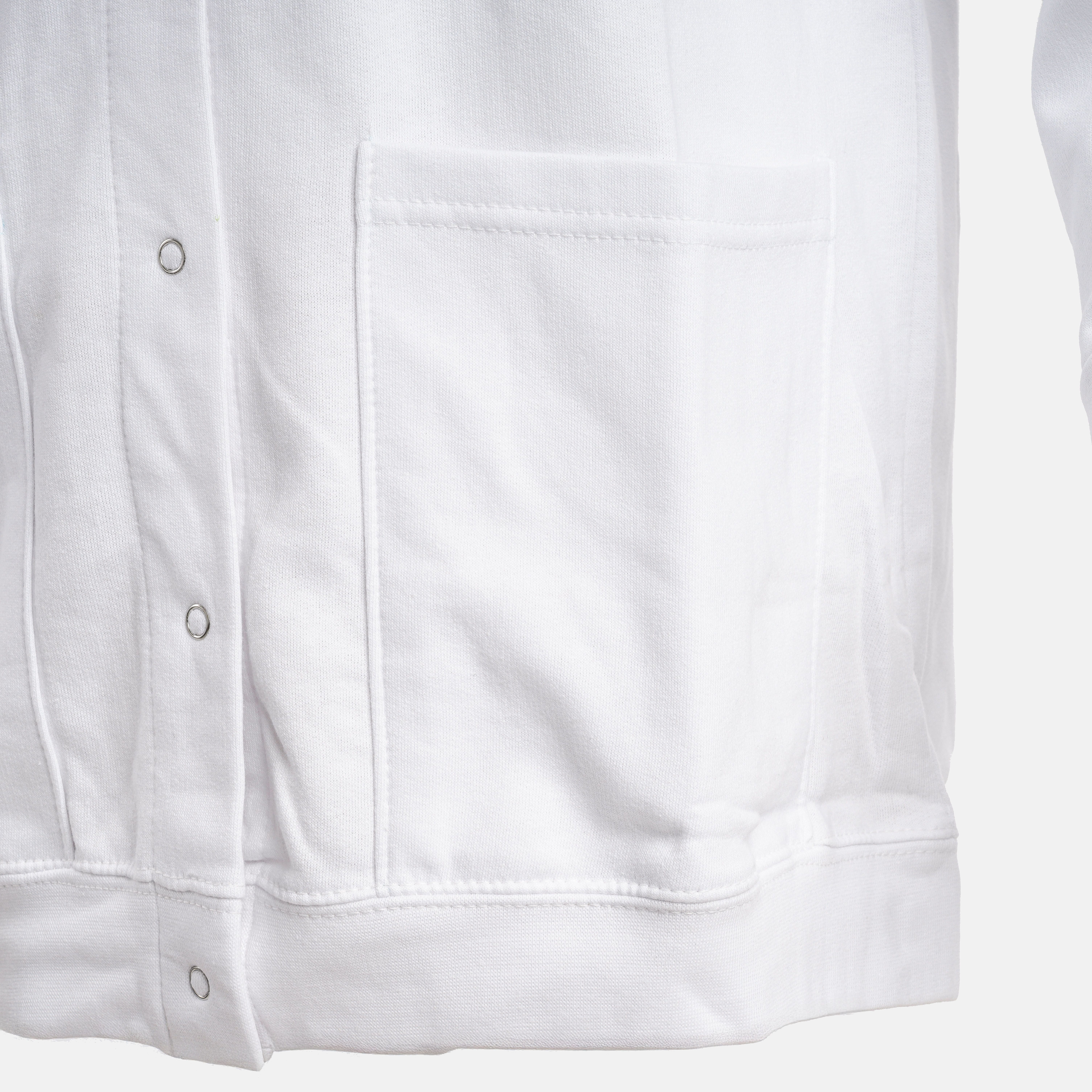 CATALOGUE CLASSIC White Snap Front Fleece Cardigan with Pockets - L