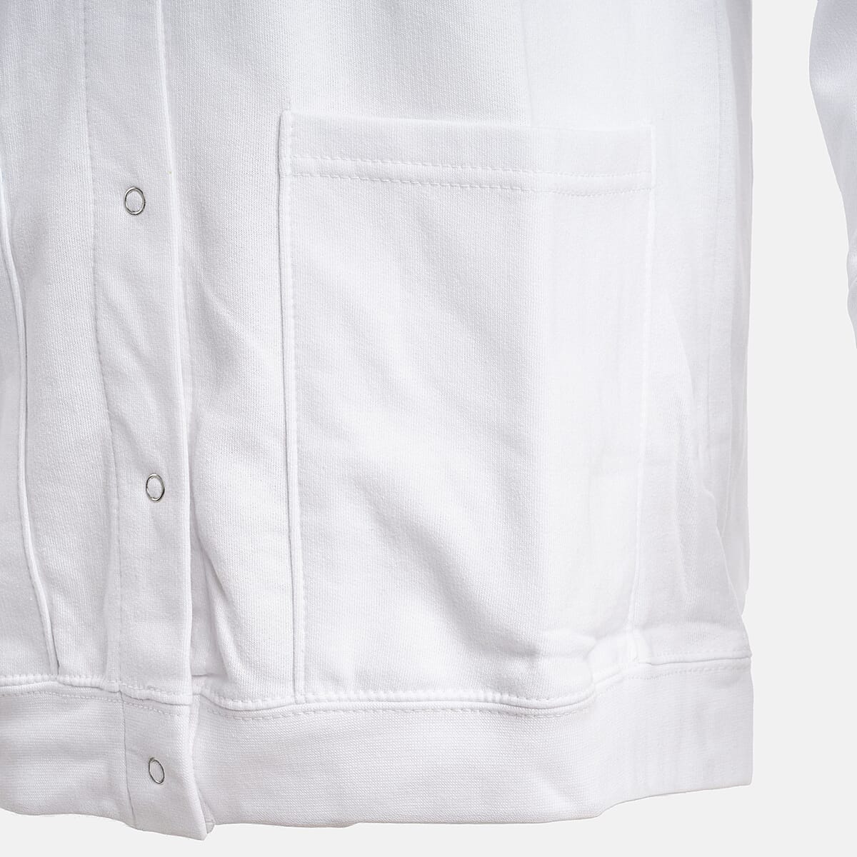 CATALOGUE CLASSIC White Snap Front Fleece Cardigan with Pockets - XL image number 3