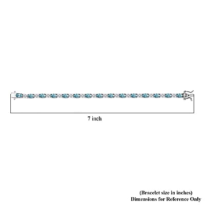 D'Joy Premium Cambodian Blue Zircon and Moissanite 12.85 ctw Floral Blue Vines Bracelet in Rhodium Over Sterling Silver (6.50 In)