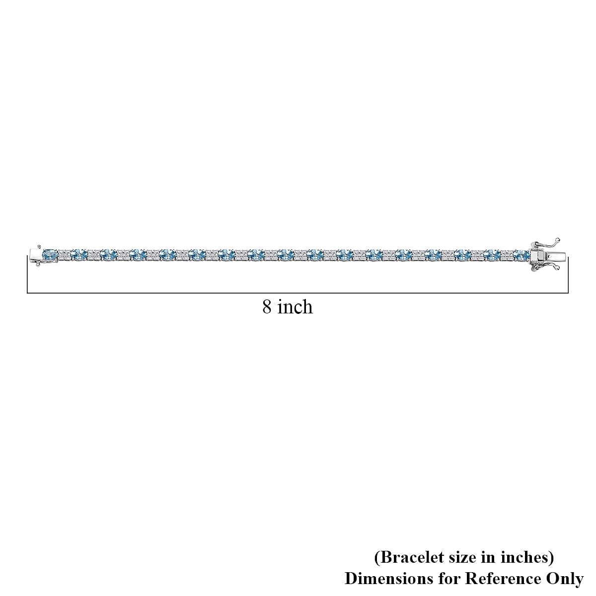 D'Joy Premium Cambodian Blue Zircon and Moissanite 13.70 ctw Floral Blue Vines Bracelet in Rhodium Over Sterling Silver (7.25 In) image number 4