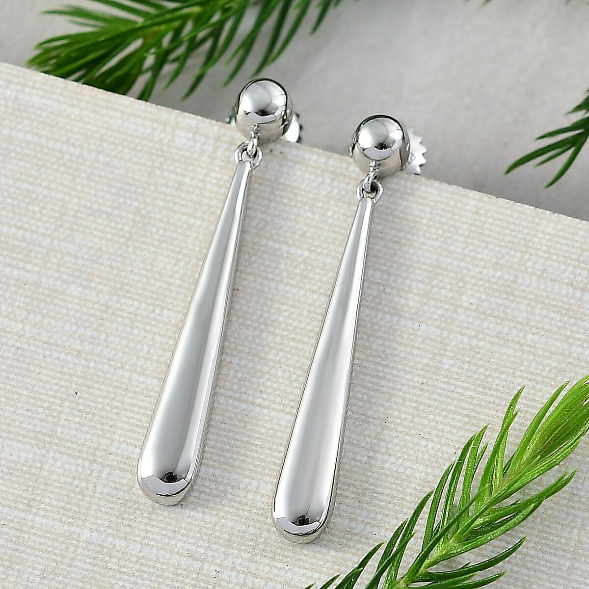 Doorbuster Rhapsody Water Drop Earrings in 950 Platinum 7.3 Grams image number 1
