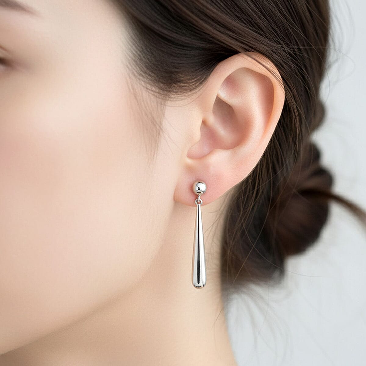 Doorbuster Rhapsody Water Drop Earrings in 950 Platinum 7.3 Grams image number 2