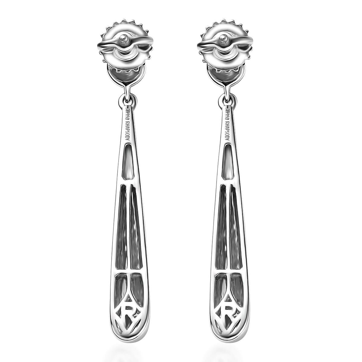 Doorbuster Rhapsody Water Drop Earrings in 950 Platinum 7.3 Grams image number 5