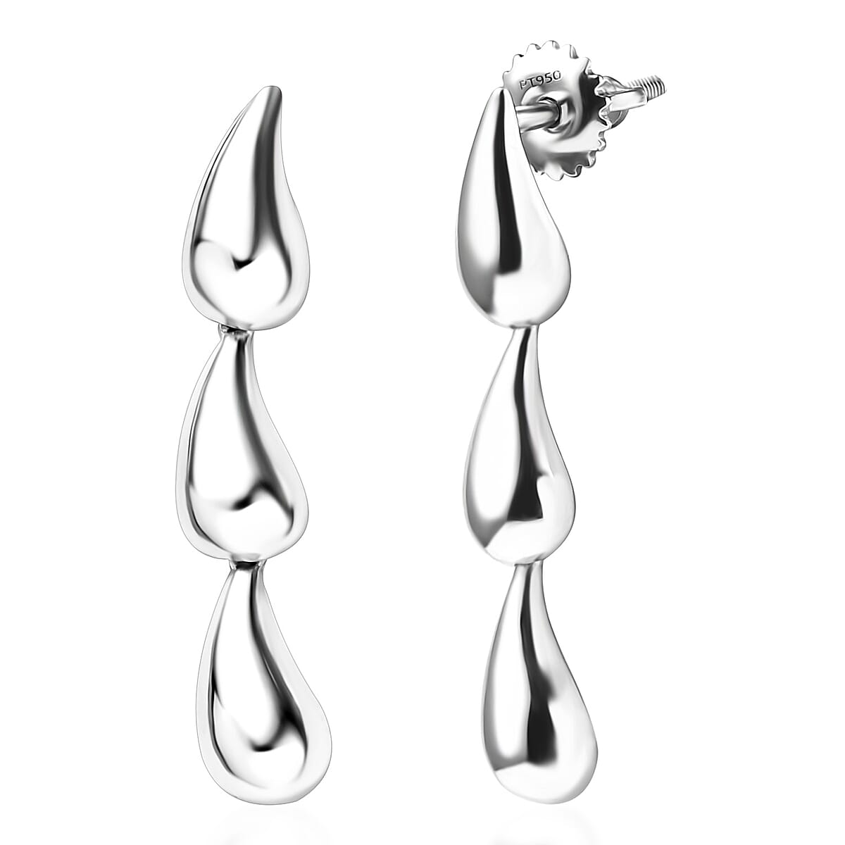 Doorbuster Rhapsody Failing Water Drops Earrings in 950 Platinum 6.40 Grams image number 0