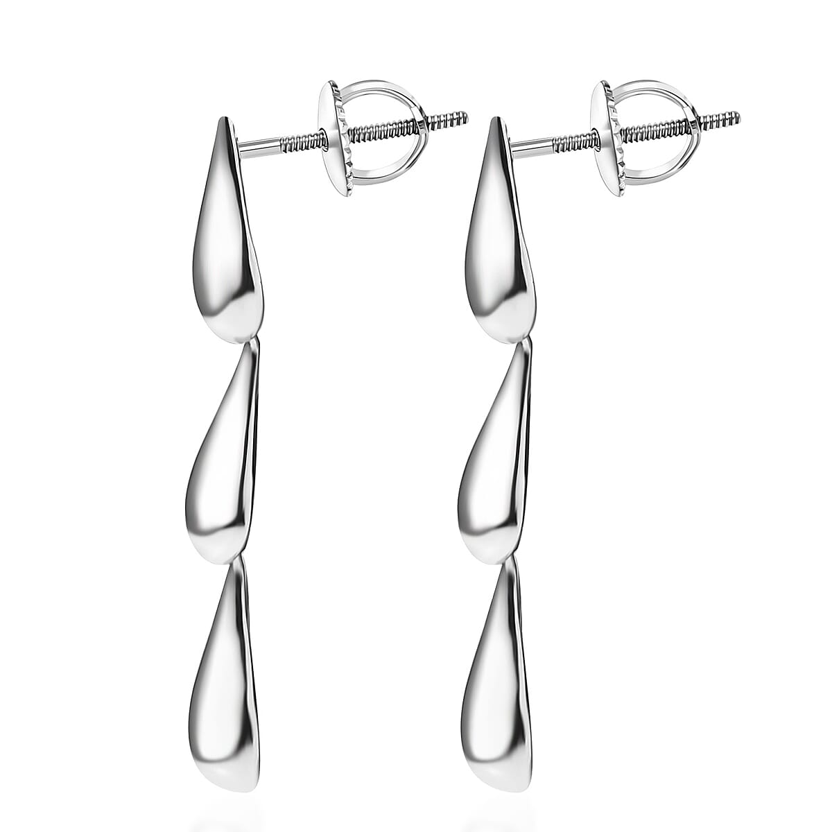Doorbuster Rhapsody Failing Water Drops Earrings in 950 Platinum 6.40 Grams image number 4