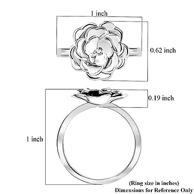 Rhapsody 950 Platinum Camellia Bloom Ring 8.30 Grams (Size 10.0)