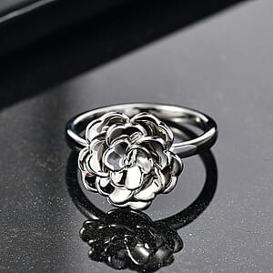 Rhapsody 950 Platinum Camellia Bloom Ring 8.30 Grams (Size 6.0)