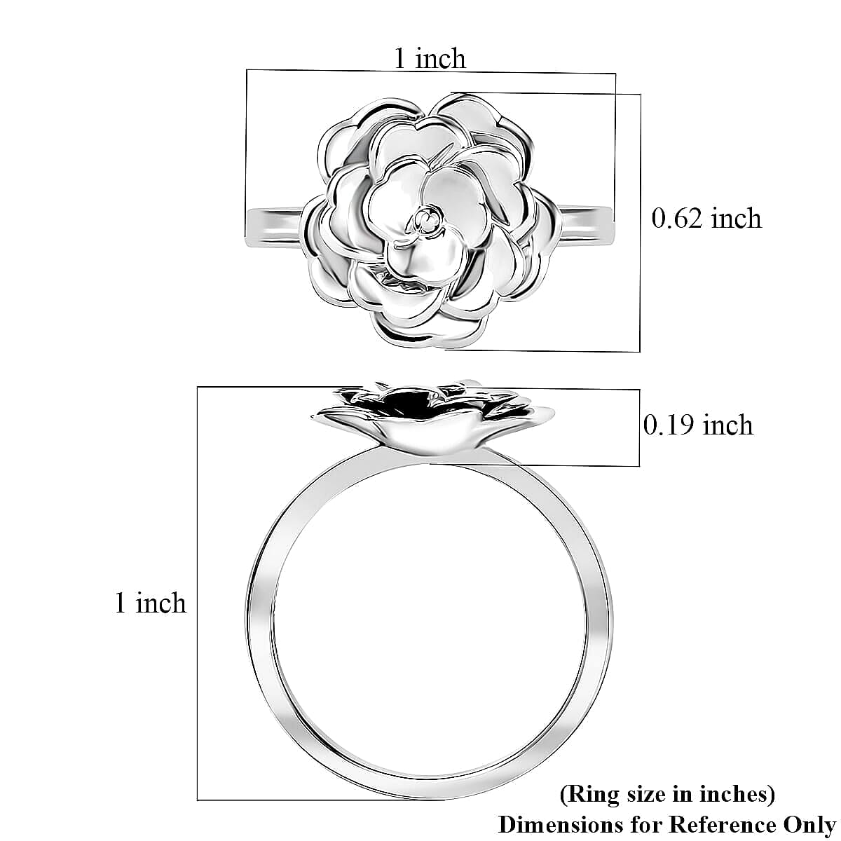 Rhapsody 950 Platinum Camellia Bloom Ring 8.30 Grams (Size 6.5) image number 5