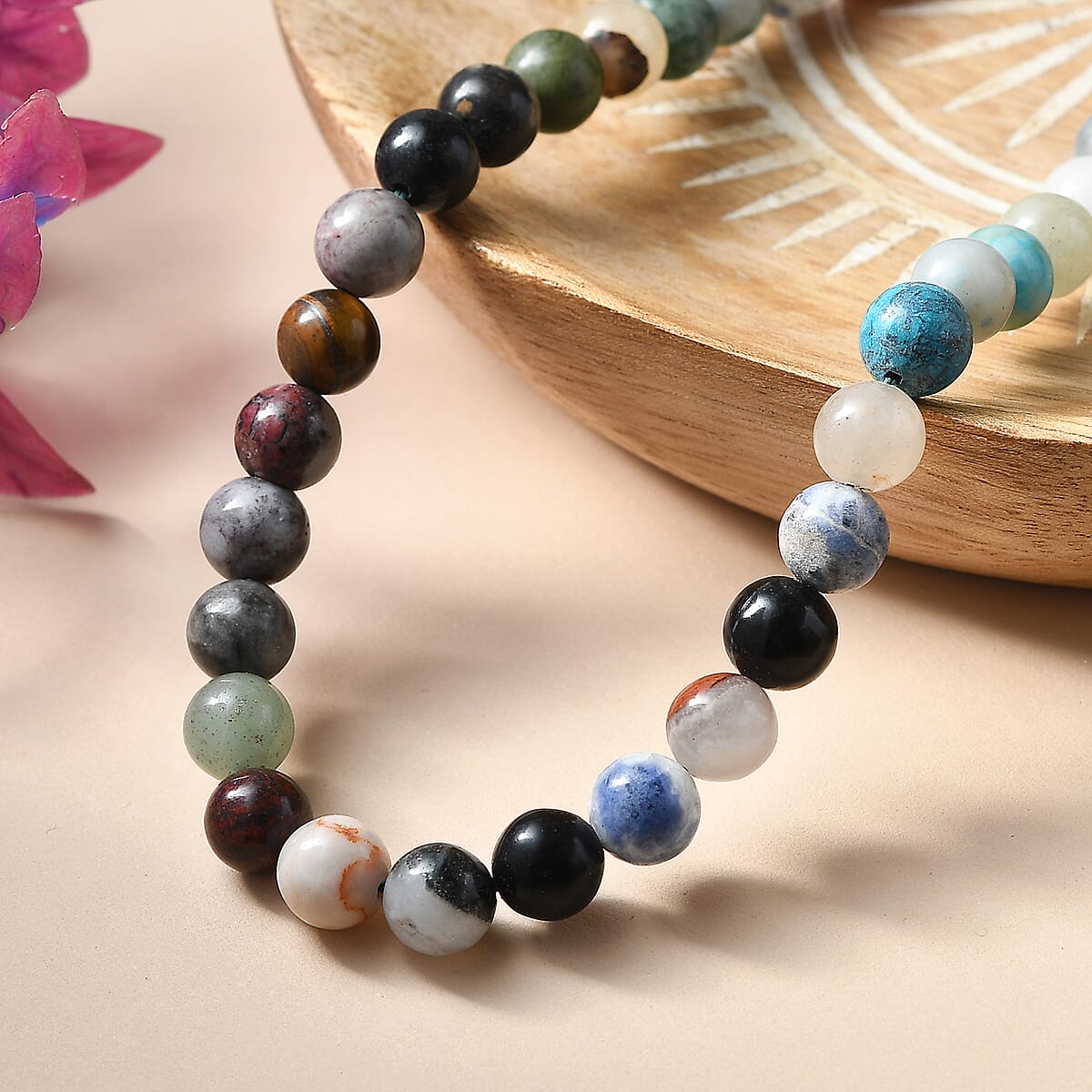 Multi Gemstone 230.00 ctw Beaded Necklace in Platinum Bond (20 Inches) image number 1