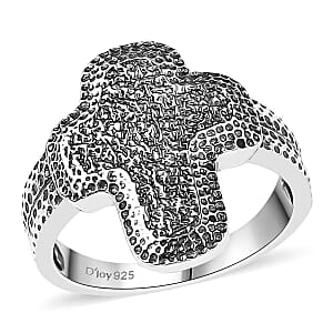D'Joy Passport to Israel Artisan Crafted Cross Ring in Sterling Silver (Size 7.0) 5 Grams