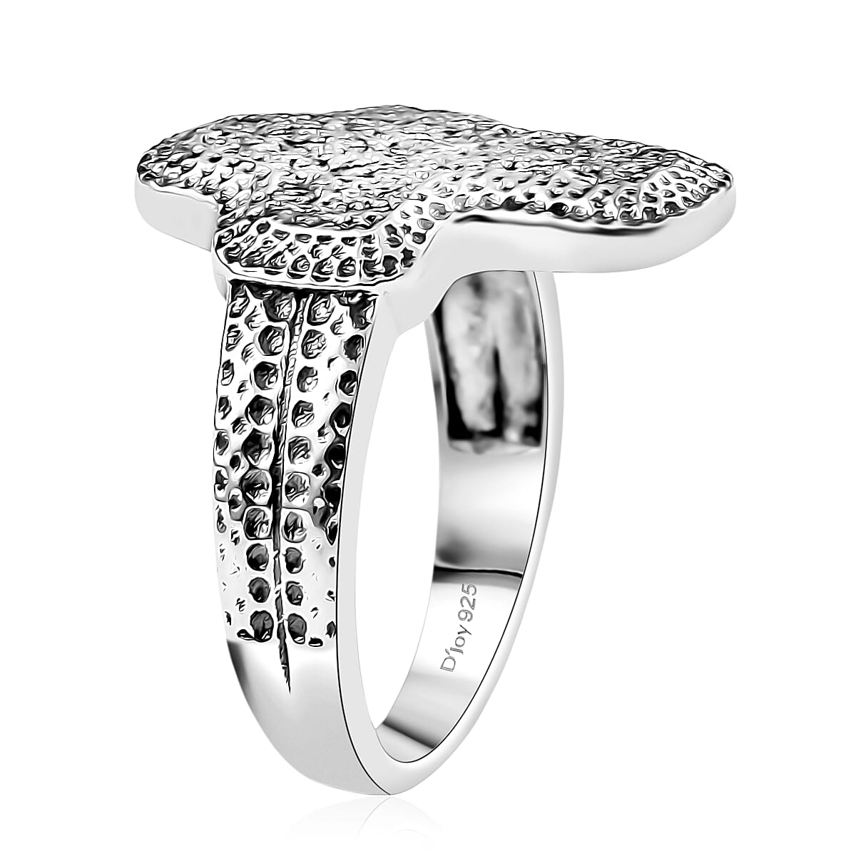 D'Joy Passport to Israel Artisan Crafted Cross Ring in Sterling Silver (Size 7.0) 5 Grams image number 3