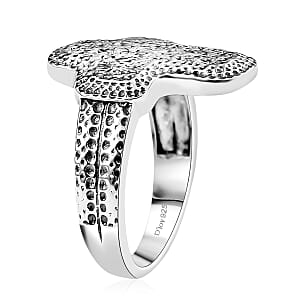 D'Joy Passport to Israel Artisan Crafted Cross Ring in Sterling Silver (Size 7.0) 5 Grams