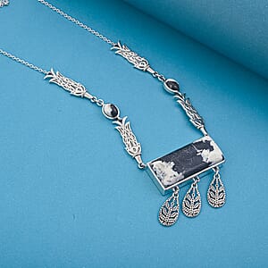 D'Joy Passport to Israel Artisan Crafted White Buffalo 27.50 ctw Necklace in Sterling Silver 18 Inches