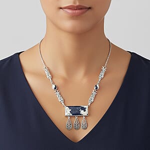 D'Joy Passport to Israel Artisan Crafted White Buffalo 27.50 ctw Necklace in Sterling Silver 18 Inches