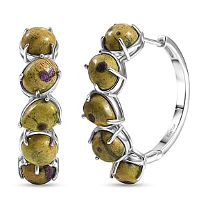 EverTrue Tasmanian Stichtite 21.25 ctw Earrings in Platinum Bond