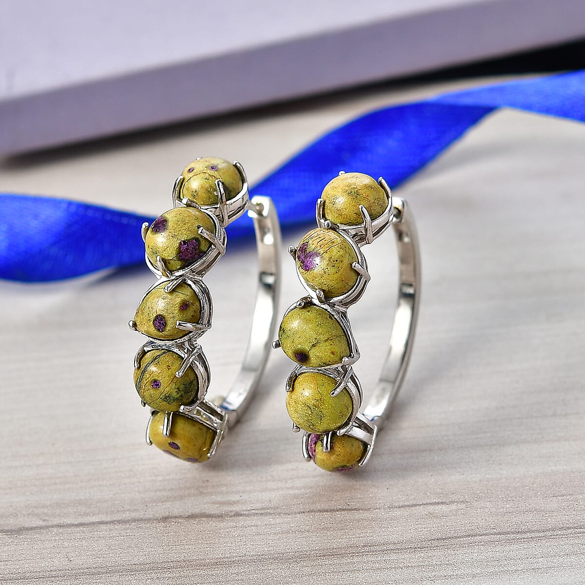 EverTrue Tasmanian Stichtite 21.25 ctw Earrings in Platinum Bond image number 1