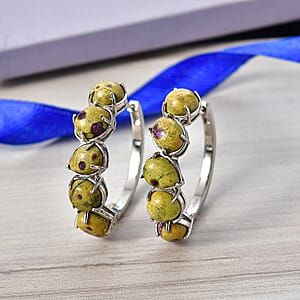 EverTrue Tasmanian Stichtite 21.25 ctw Earrings in Platinum Bond