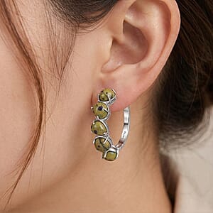 EverTrue Tasmanian Stichtite 21.25 ctw Earrings in Platinum Bond