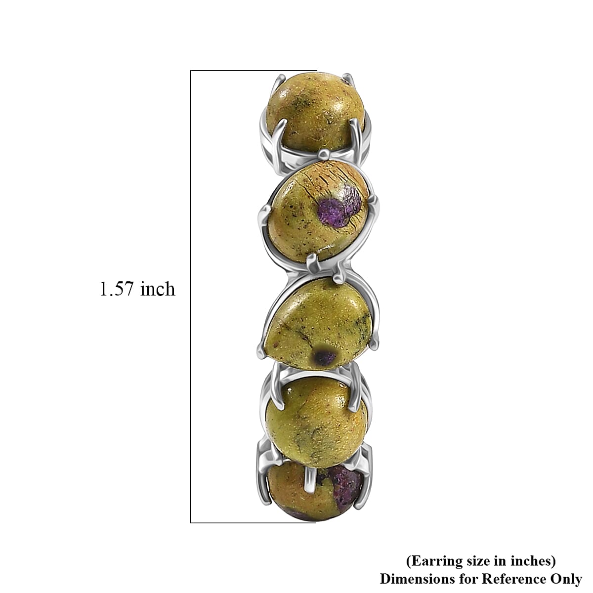 EverTrue Tasmanian Stichtite 21.25 ctw Multi Shapes Mystic Earth Link Earrings in Platinum Bond