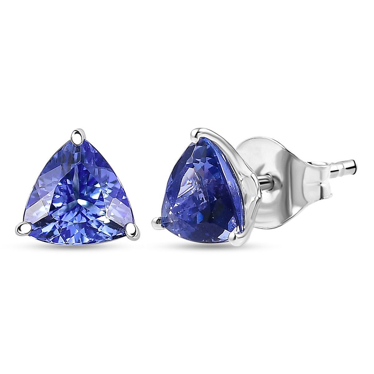 Doorbuster Luxoro Premium Tanzanite 2.00 ctw Solitaire Stud Earrings in 10K White Gold image number 0