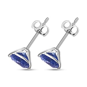 Luxoro Tanzanite Solitaire Stud Earrings in 10K White Gold 2.00 ctw