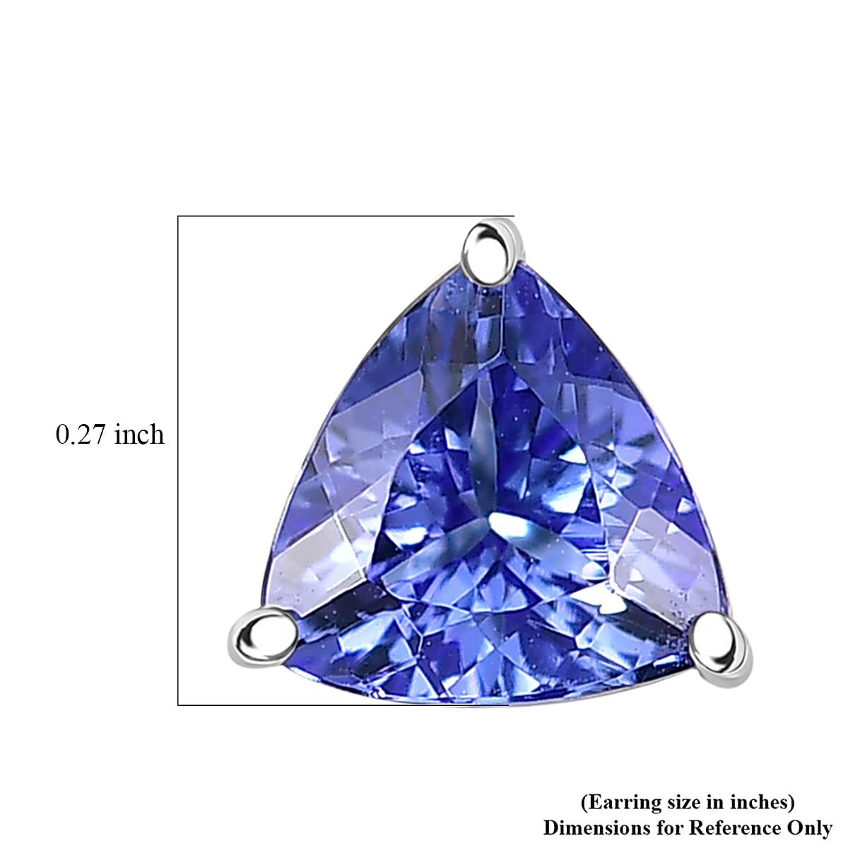 Luxoro Tanzanite Solitaire Stud Earrings in 10K White Gold 2.00 ctw