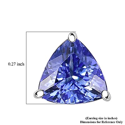 Luxoro Tanzanite Solitaire Stud Earrings in 10K White Gold 2.00 ctw
