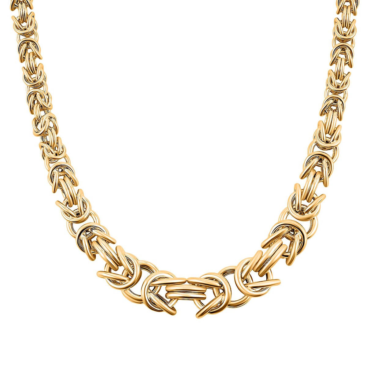 Graduating Byzantine Chain Necklace in 10K Yellow Gold 37.5 Grams 18 Inches image number 2