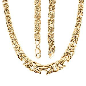 Graduating Byzantine Chain Necklace in 10K Yellow Gold 37.5 Grams 18 Inches