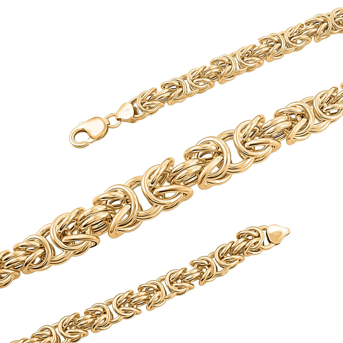 Graduating Byzantine Chain Necklace in 10K Yellow Gold 37.5 Grams 18 Inches image number 4