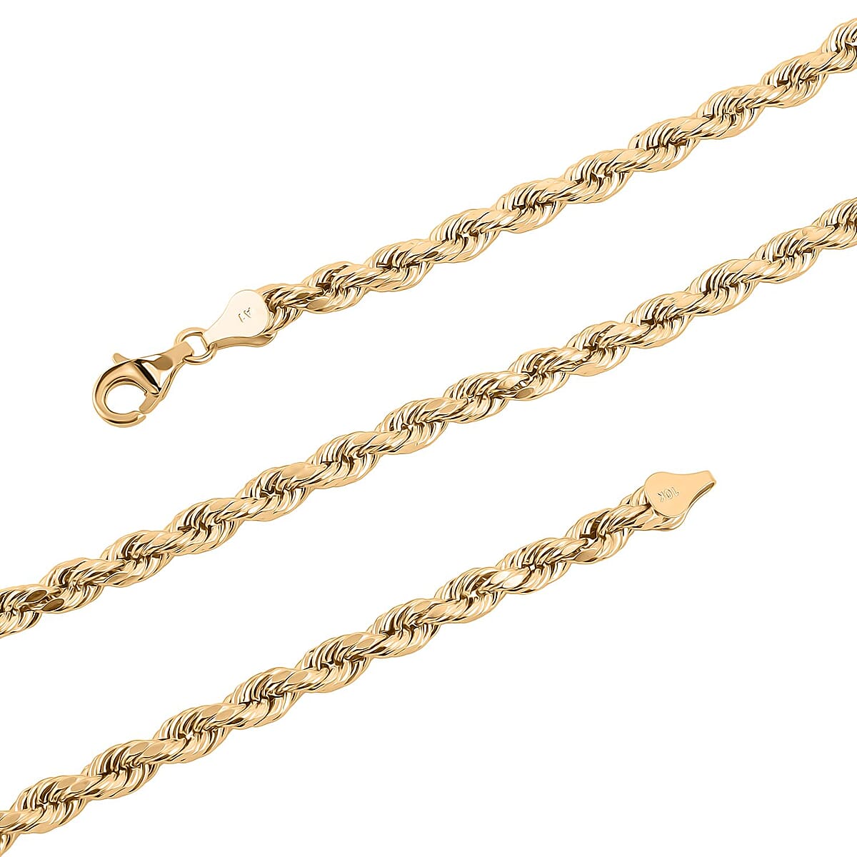 5.5mm Rope Necklace in 10K Yellow Gold 14.30 Grams 28 Inches image number 4
