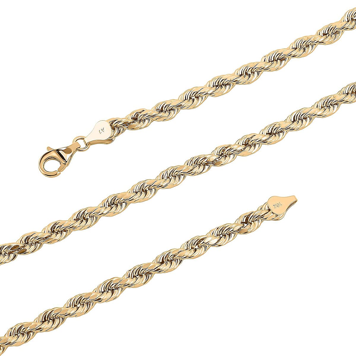 5.5mm Rope Necklace in 10K Yellow Gold 14.30 Grams 28 Inches image number 6