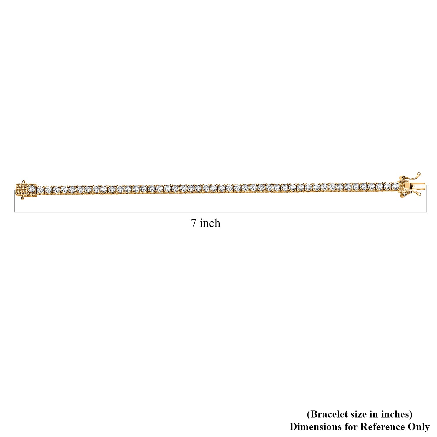  D'Joy Moissanite 4.90 ctw Tennis Bracelet in 18K Vermeil Yellow Gold Over Sterling Silver (6.50 In)