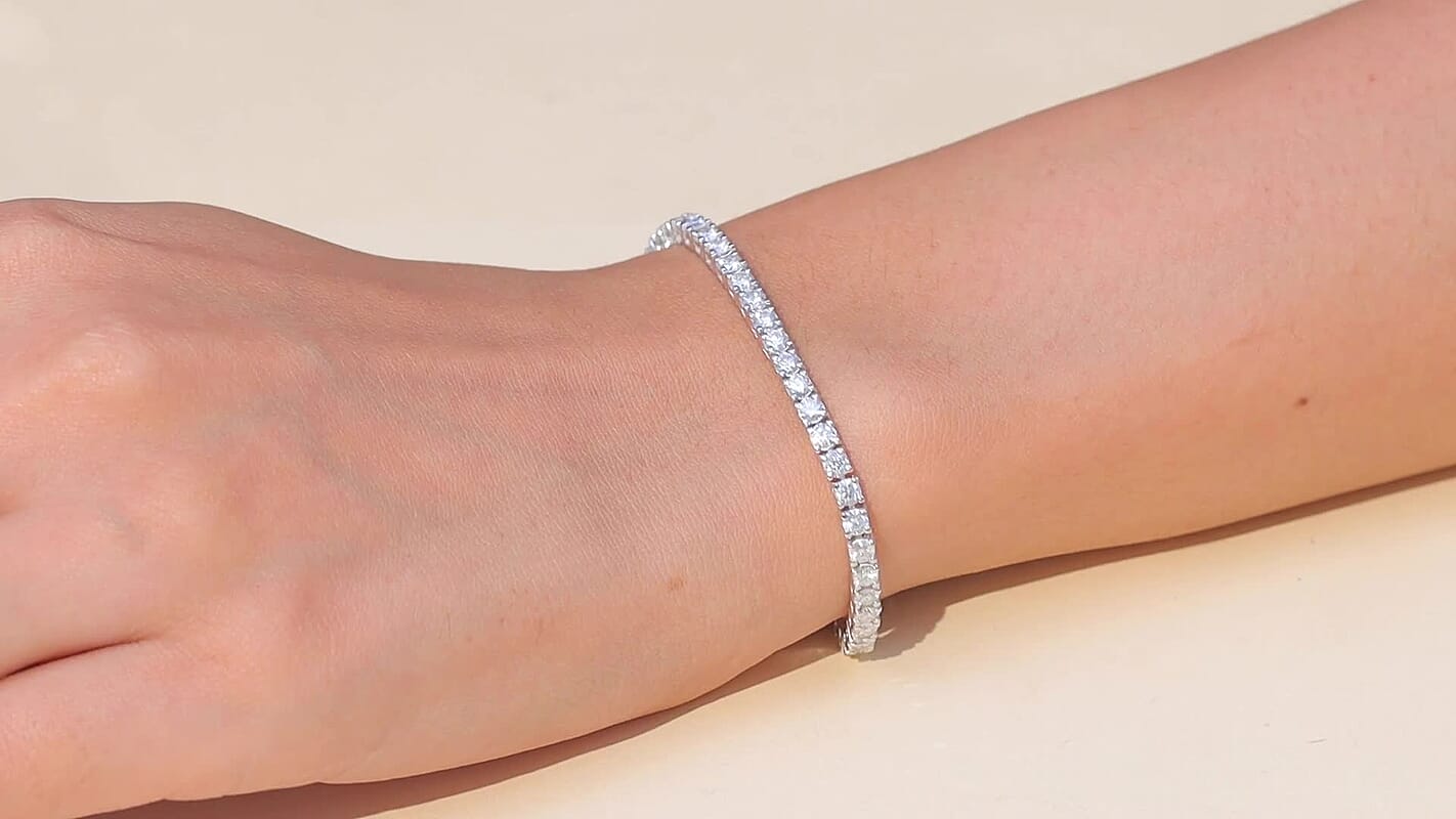 D'Joy Moissanite 4.90 ctw Bracelet in 18K Vermeil Yellow Gold Over Sterling Silver (6.50 In)