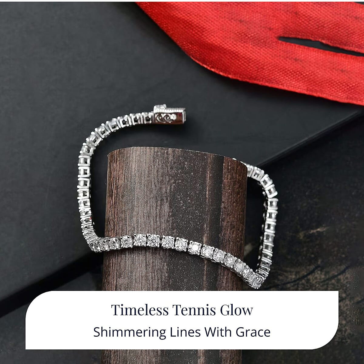 Doorbuster D'Joy Moissanite 4.90 ctw Tennis Bracelet in Rhodium Over Sterling Silver (6.50 In) image number 2