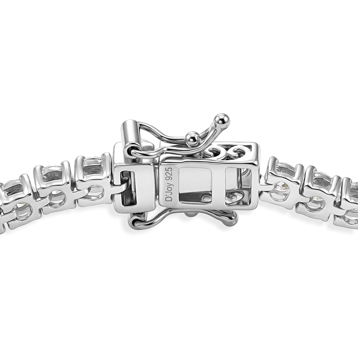 D'Joy Moissanite 4.90 ctw Tennis Bracelet in Rhodium Over Sterling Silver (6.50 In)