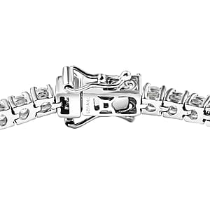 D'Joy Moissanite 4.90 ctw Tennis Bracelet in Rhodium Over Sterling Silver (6.50 In)